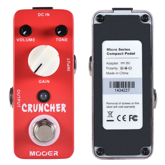 MOOER MDS3 Micro Mini Cruncher High Gain Distortion Guitar Effects Pedal