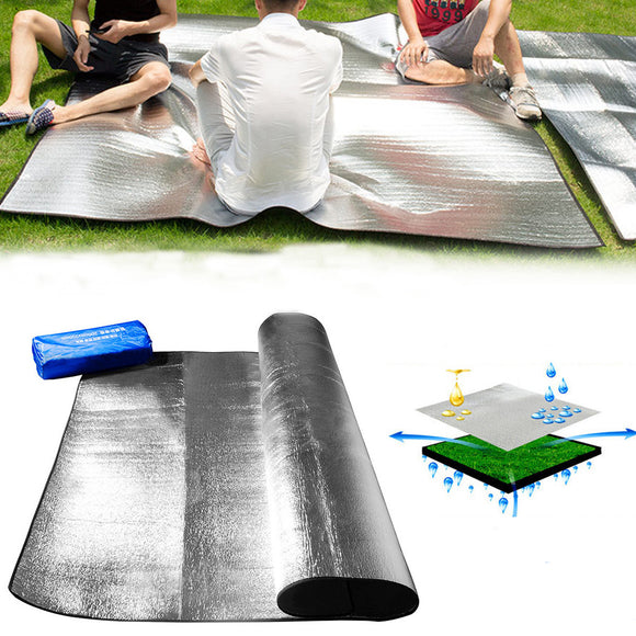 2x1.5m/2x2.5m Outdoor Camping Picnic Mat Moisture-proof Folding Aluminum Film Tent Pad