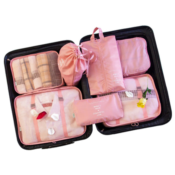 Women Men Travel Polyester Waterproof  7 Pics Storage Bag