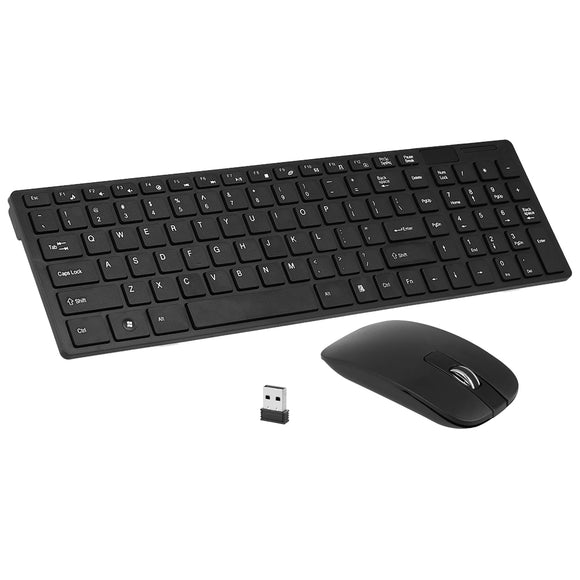 Ultra Thin 2.4GHz Wireless 101 Keys Keyboard and 1000DPI Mouse Combo Set With Keyboard Cover