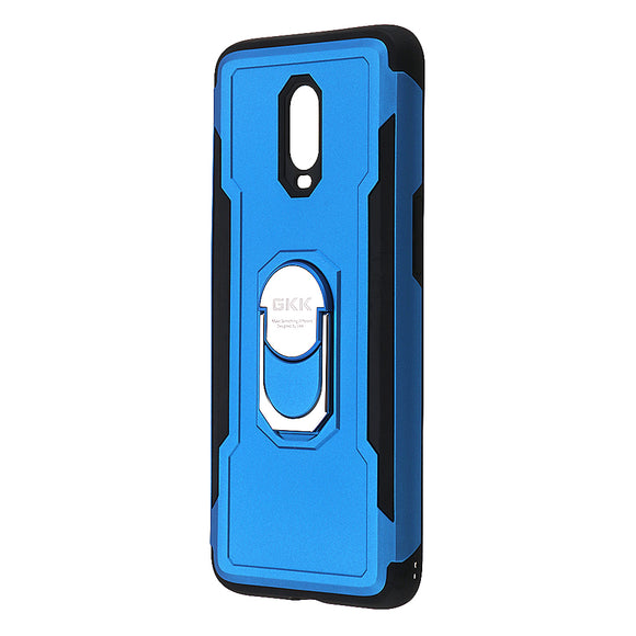GKK Armour Shockproof Soft TPU + Hard PC Back Cover Protective Case with Ring Holder for Oneplus 6T