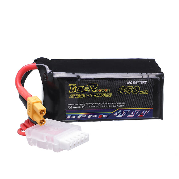 Tiger Power 14.8V 850mAh 75C 4S XT30 Plug Lipo Battery for FPV RC Drone