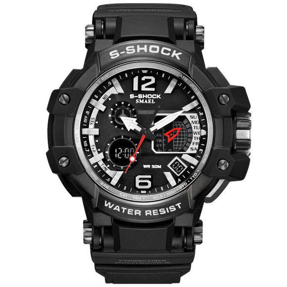 SMAEL 1509 Waterproof Male LED Digital Watch Display Date and Week Sport Watch