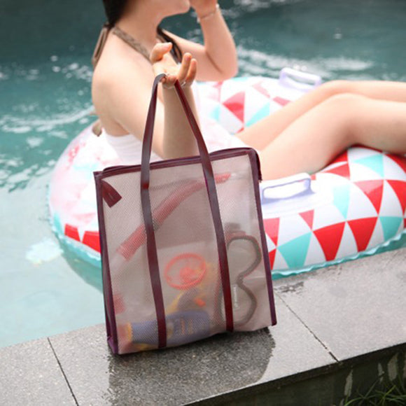Honana HN-174 Waterproof PVC Bathroom Cosmetic Bags Swimming Net Travel Makeup Transparent Storage Bag