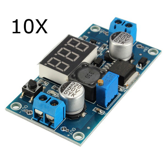 10Pcs LM2596 DC-DC Voltage Regulator Adjustable Step Down Power Supply Module With Display