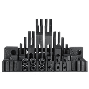 58pcs Clamping Tools Kit For Milling / Drilling M12 Studs 14mm Slot Step Block Set