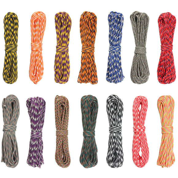 100ft 30m 7 Inner Strand Rainbow Color Paracord Rope Parachute Cord Camping Hiking EDC Rope TYPE III