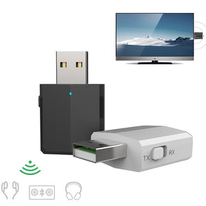 ZF-169P 3 In 1 USB bluetooth 5.0 Adapter Audio Transmitter Receiver Mini Stereo Wireless Adapter with Switch Button for Computer PC Car Kit