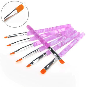 7 UV Gel Acrylic Nail Art Tips Builder Brush Pen Design