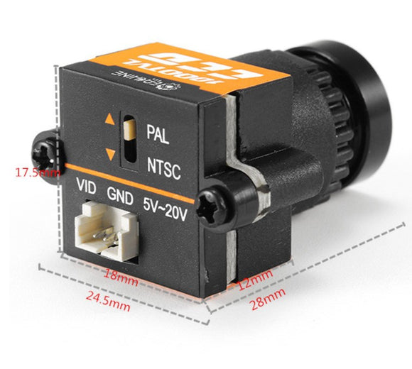 Eachine 1000TVL 1/3 CCD 110 Degree 2.8mm Lens Wide Voltage 5-20V Mini FPV Camera NTSC / PAL Switchable