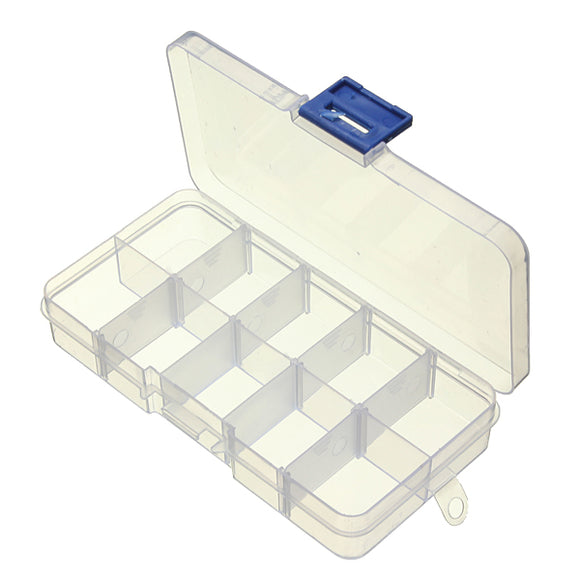 10 Compartment Plastic Clear Slots Adjustable Organizer Craft Box