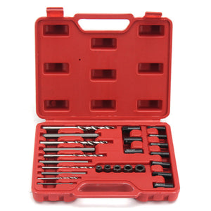 25pcs Screw Extractor Set Easy Out Drill and Guide Remover Broken Bolts Fasteners