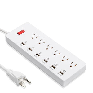 ELEGIANT 5V 1A/2.4A 6 Port USB Fast Charger 6 US Jack Plug Power Adapter Switching Socket