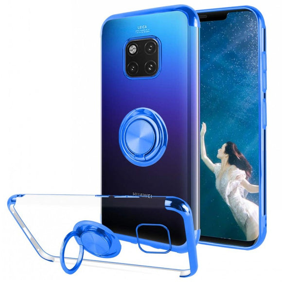 Bakeey Magnetic Car Holder Ring Holder Thin Color Plating Soft TPU Protective Case For Huawei Mate 20 Pro