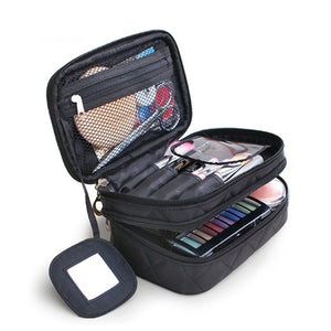 Nylon Travel Bag Double Layer Portable Storage Bag Cosmetic Bag For Women