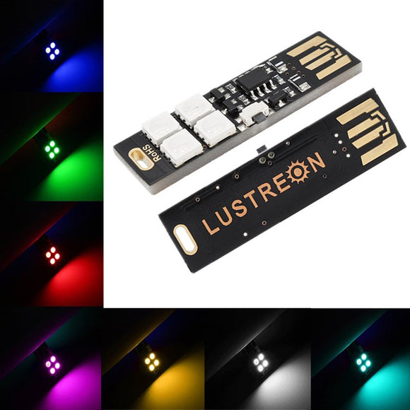 3PCS LUSTREON 1.5W SMD5050 Button Switch Colorful USB LED Rigid Strip Light for Power Bank DC5V