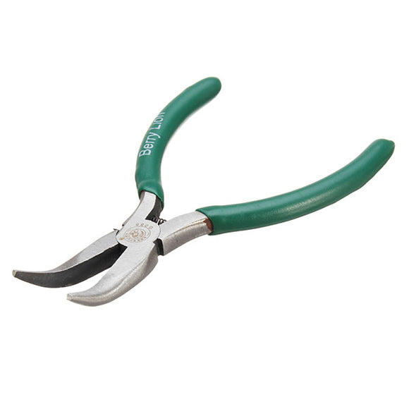 BERRYLION 5Inch 125mm Curved Nose Pliers Wire Stripper Forceps Crimping Tool