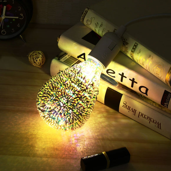 AC220V E27 5W 3D Retro Vintage Edison Firework LED Fairy Light Bulb Lamp for Party Decor