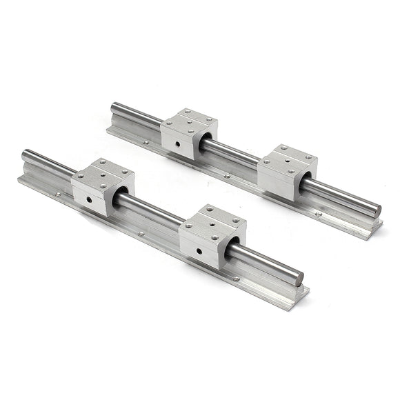 Machifit 2pcs SBR12 400mm Linear Rail Fully Supported Shaft Rod With 4pcs SBR12UU Blocks Lathe Tool