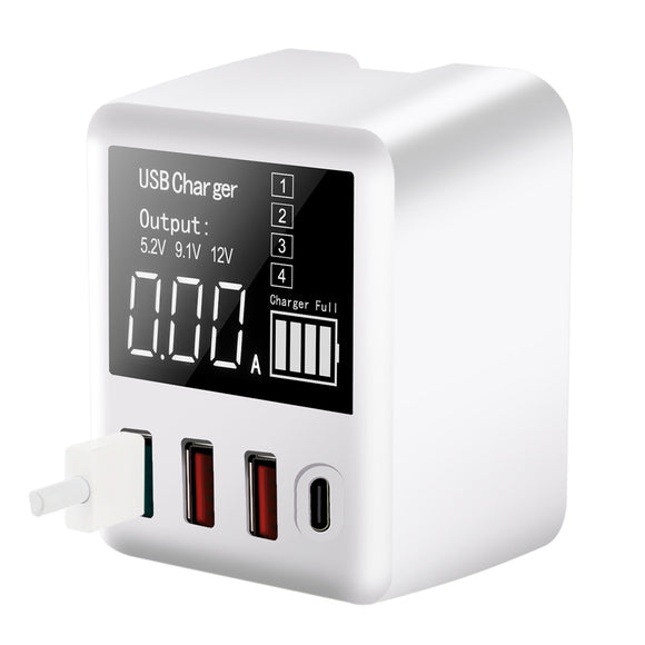 Bakeey 30W QC3.0 PD Multi-port Digital Display Fast Charging US EU UK Plug Travel USB Charger Adapter HUB For iPhone X XS Huawei P30 Mate 20Pro Xiaomi Mi8 Mi9 S10 S10+