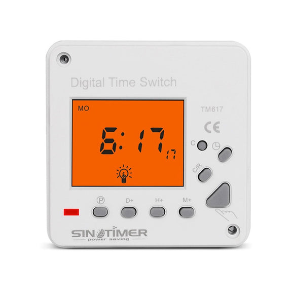 220V AC LCD Display 7 Days Weekly Digital Electronic Timer Lighting Switch with Backlight and Cover
