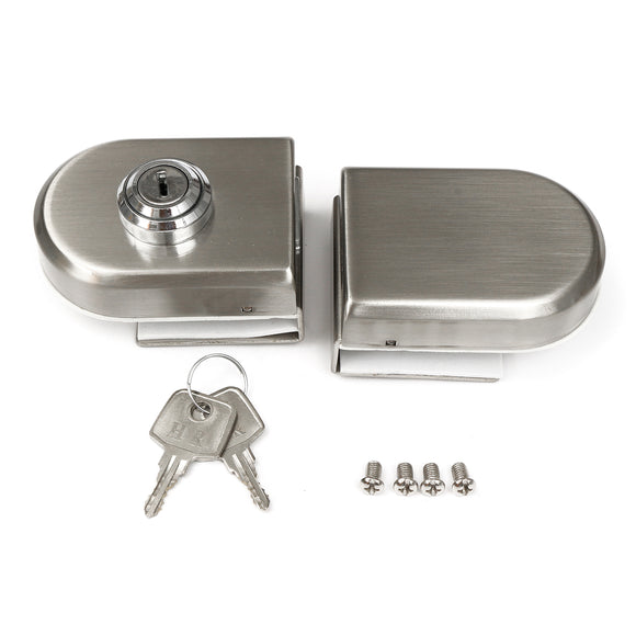 Stainless Steel 12mm Glass Door Lock Double Swing Hinged Frameless Door Lock