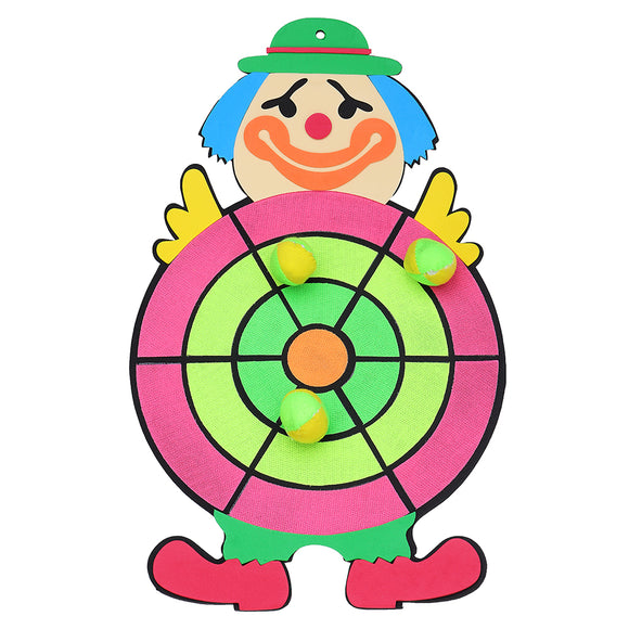 26*45CM Clown Figure Dartboard Sucker Sticky Ball Dart Board Game Toy Kids Gift