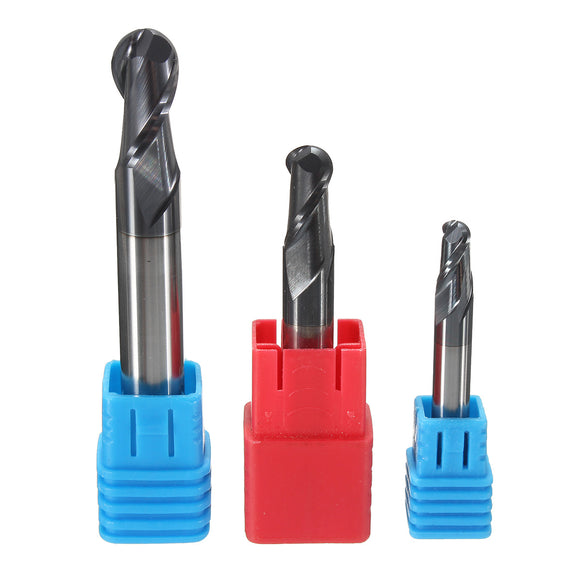 3Pcs 2 Flutes Ball Nose End Mill Tungsten Carbide HRC45 End Mill Blade Diameter 3mm/4mm/5mm