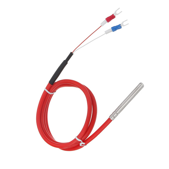 -50~300C PT100 Temperature Sensor Probe 2 Wire Type 3 Wire Type 6*50mm Thermocouple Thermal Resistance with 1m Silicone Cable