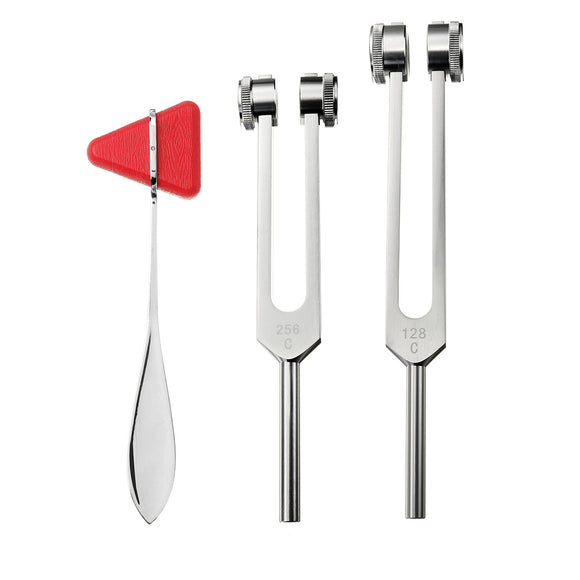 128Hz 256Hz Tuning Fork percussion hammer Set Medical Surgical Physical Diagnostic Instrument Kit
