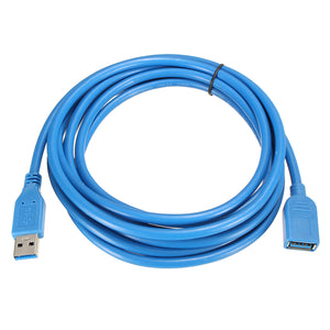 3M/10ft High Speed USB 3.0 Male to USB 3.0 Female Flat Extension Data Charge Cable
