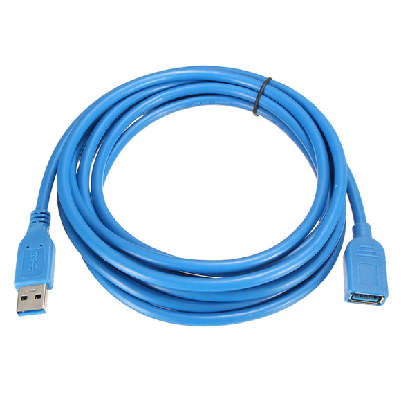 3M/10ft High Speed USB 3.0 Male to USB 3.0 Female Flat Extension Data Charge Cable