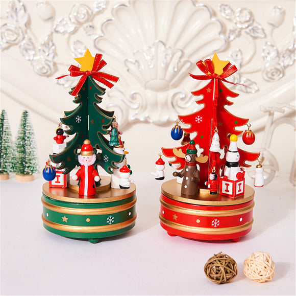 Christmas Decorations Creative Wooden Christmas Tree / Deer Old Man Music Box Ornaments Christmas