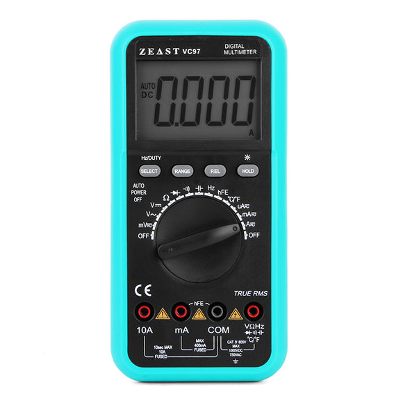 ZEAST VC97 3 3/4 Digital Multimeter Voltmeter AC/DC Capacitor Frequency Tester Meter Electric Leads