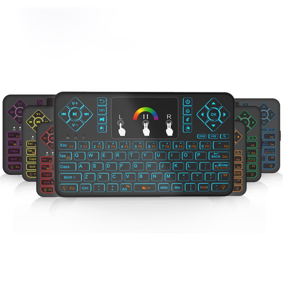 Q9 80 Keys Colorful Backlight Mini Keyboard Wireless Airmouse with Touch Pad