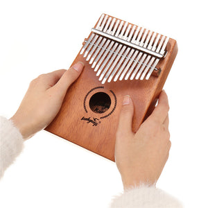 17 Keys Kalimba African Solid Mahogany Wood Thumb Piano Finger Percussion Musical Gifts