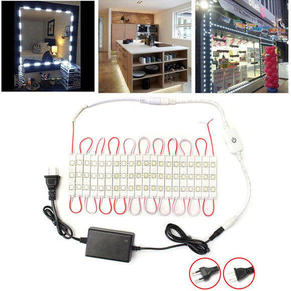 Dimmable Waterproof 12W SMD5630 60 LED Module Strip Under Cabinet Mirror Light Kit AC110-240V
