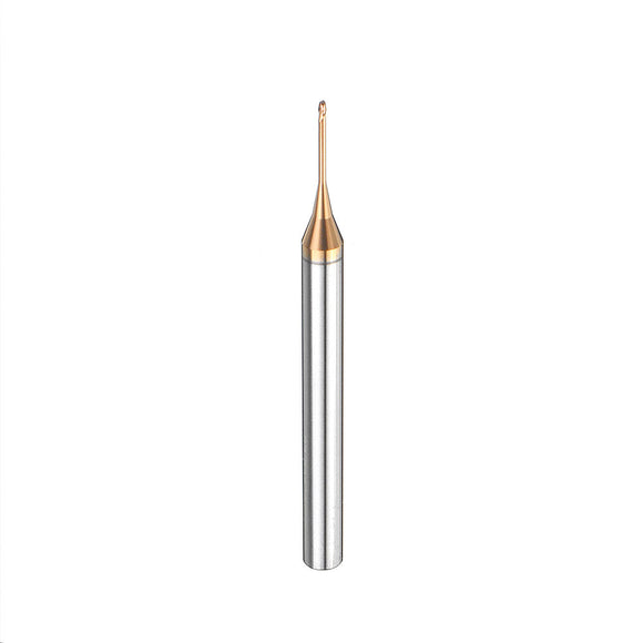 Drillpro R0.4 2 Flutes Ball Nose Long Neck Milling Cutter HRC60 CNC Deep Notch Cutter End Mill