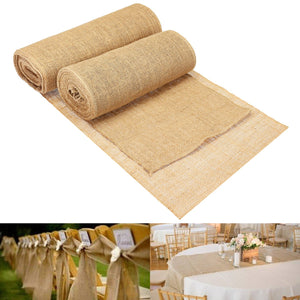 30/35cmx10m Hessian Jute Burlap Roll Vintage Table Runner Home Wedding Decorations