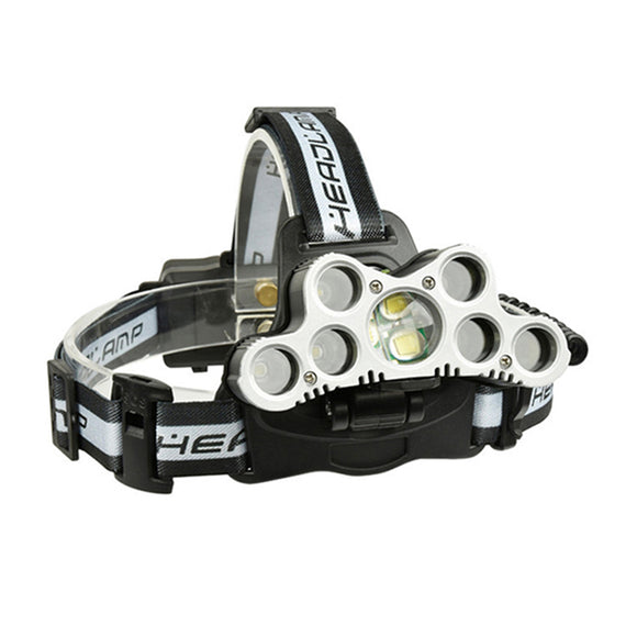 XANES 2502B 2500LM 2XPE+7T6 9LED 6 Modes USB Charging Zoomable Headlamp 18650 Battery
