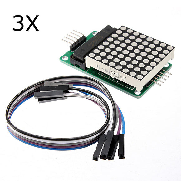 3Pcs MAX7219 Dot Matrix Module MCU LED Control Module Kit For Arduino