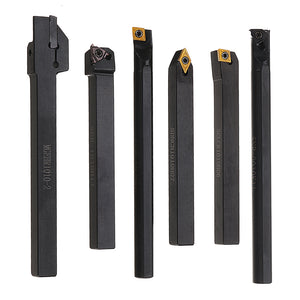 6pcs 10mm Shank Lathe Turning Tool Holder Boring Bar CNC Tools Set With Carbide Inserts And Wrenches