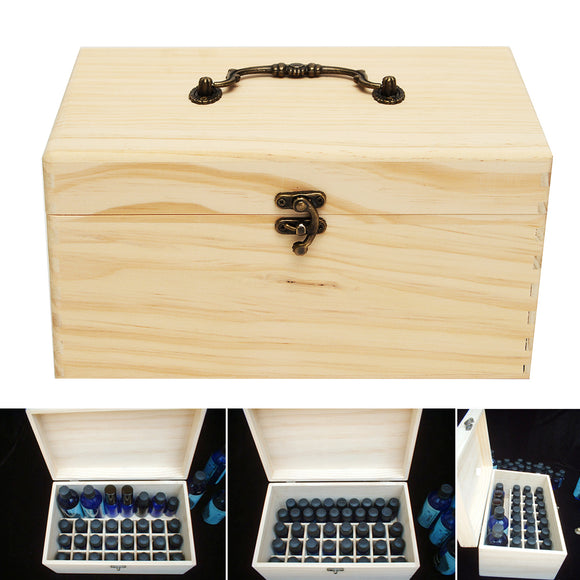 32 Grids Wooden Bottles Box  Container Organizer Storage for Essential Oil Aromatherapy