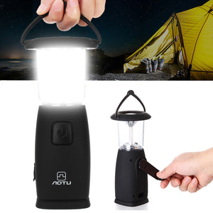 Outdoor Solar Hand Crank Dynamo Powered LED Lantern Camping Tent Emergency Flashlight