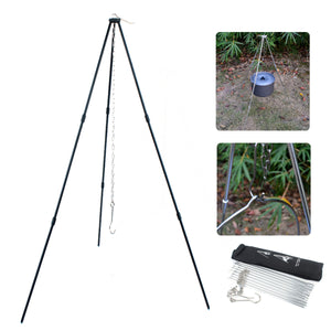 Portable Picnic BBQ Cooking Tripod Pot Hanging Grill Stand Outdoor Camping Tool