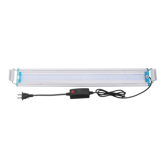 58.5CM Aluminum Adjustable LED Aquarium Light  Fish Tank Panel Lamp Blue+White AC220V