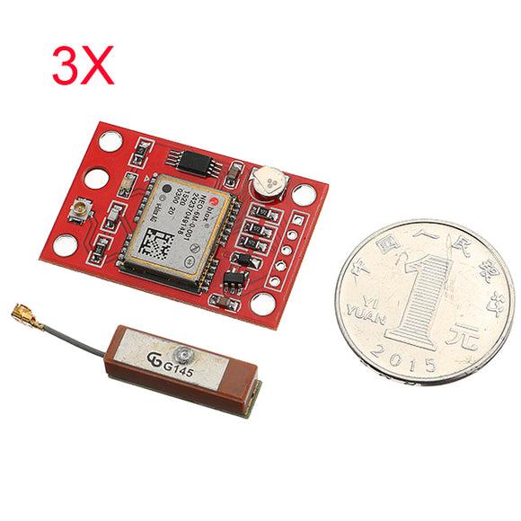 3Pcs GYNEO6MV2 GPS Module NEO-6M GY-NEO6MV2 Board With Antenna For Arduino