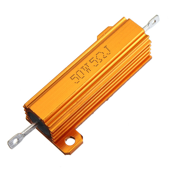RX24 50W 5R 5RJ Metal Aluminum Case High Power Resistor Golden Metal Shell Case Heatsink Resistance Resistor