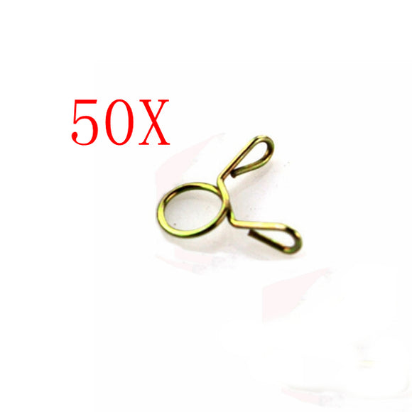 50pcs 7-9mm Fuel Line Hose Tubing Spring Clip Clamp Motorcycle Boat ATVs Scooter