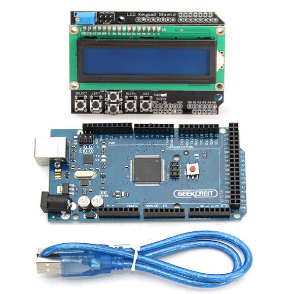 Geekcreit MEGA 2560 R3 Development Board MEGA2560 With LCD 1602 Keypad Shield For Arduino